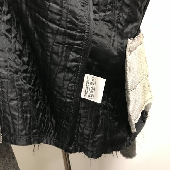 Yo! Japan black wool herringbone fray edge blazer jacket 10 - Picture 14 of 14